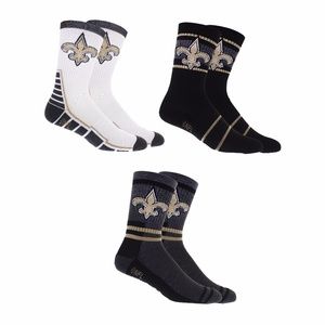 New Orleans Saints Socks Crew Length 3 Pack